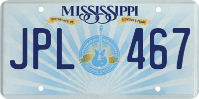 MS license plate JPL467