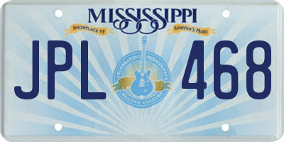 MS license plate JPL468