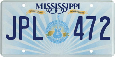 MS license plate JPL472