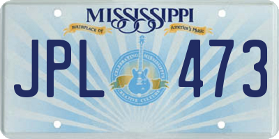 MS license plate JPL473
