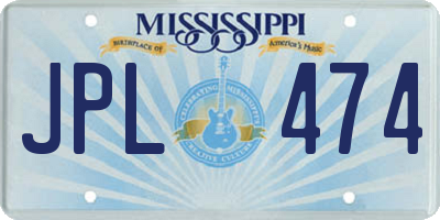 MS license plate JPL474