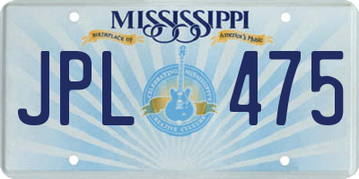 MS license plate JPL475