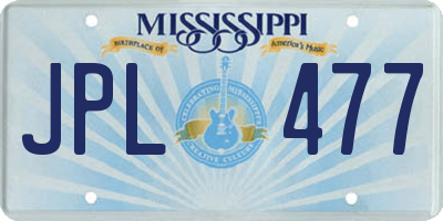 MS license plate JPL477