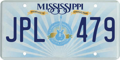 MS license plate JPL479