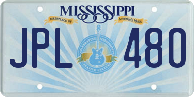 MS license plate JPL480