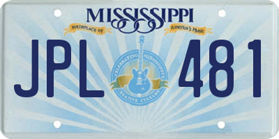 MS license plate JPL481
