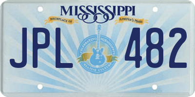 MS license plate JPL482