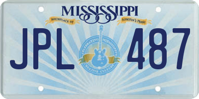 MS license plate JPL487