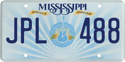 MS license plate JPL488