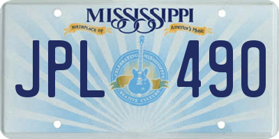 MS license plate JPL490