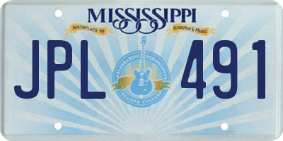 MS license plate JPL491