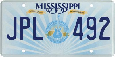 MS license plate JPL492