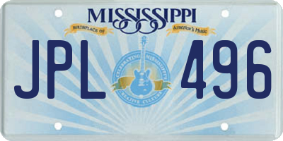 MS license plate JPL496