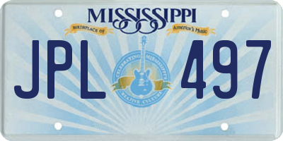MS license plate JPL497