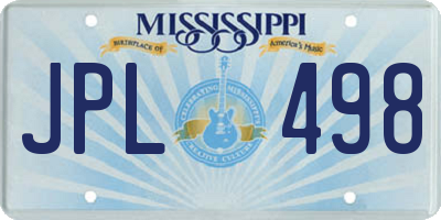 MS license plate JPL498