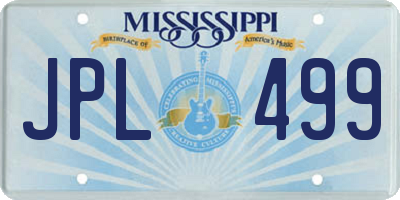 MS license plate JPL499
