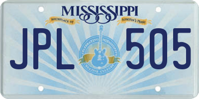 MS license plate JPL505
