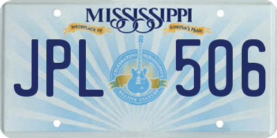 MS license plate JPL506