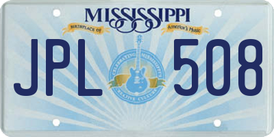 MS license plate JPL508