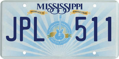 MS license plate JPL511