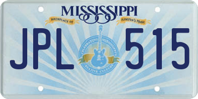 MS license plate JPL515