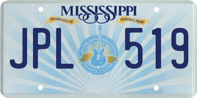 MS license plate JPL519