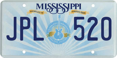 MS license plate JPL520