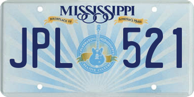 MS license plate JPL521