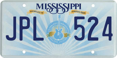MS license plate JPL524