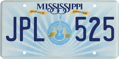 MS license plate JPL525