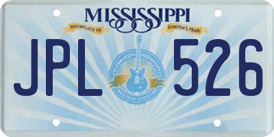 MS license plate JPL526