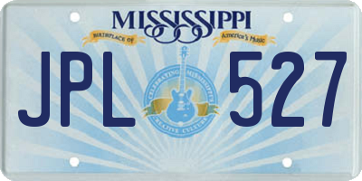 MS license plate JPL527