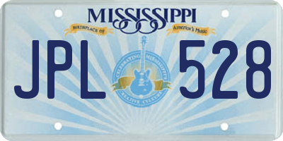 MS license plate JPL528