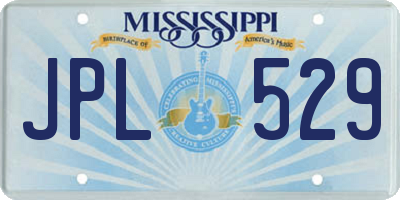 MS license plate JPL529