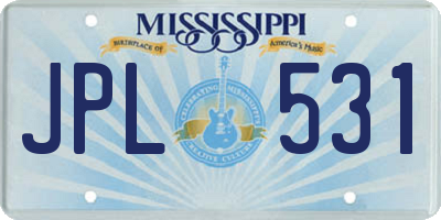 MS license plate JPL531