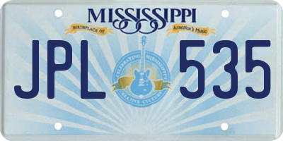 MS license plate JPL535