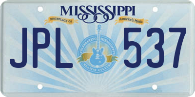 MS license plate JPL537