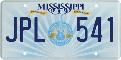 MS license plate JPL541