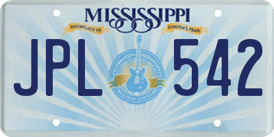 MS license plate JPL542