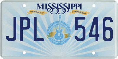 MS license plate JPL546