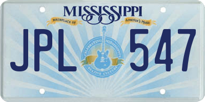 MS license plate JPL547