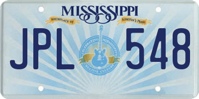 MS license plate JPL548