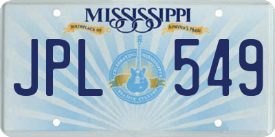 MS license plate JPL549