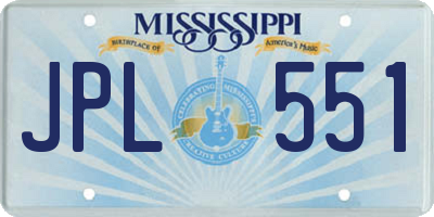 MS license plate JPL551