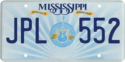 MS license plate JPL552
