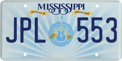 MS license plate JPL553