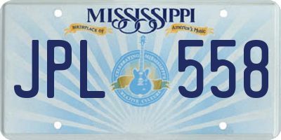 MS license plate JPL558