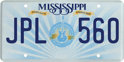 MS license plate JPL560