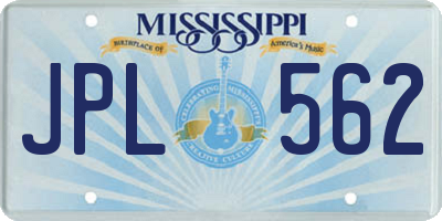 MS license plate JPL562