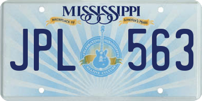 MS license plate JPL563